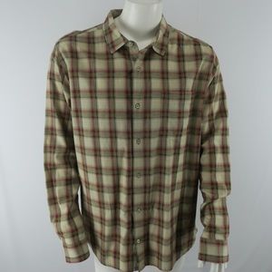 Horny Toad Organic Cotton Long Sleeve‎ Button Up Shirt Mens XL Brown